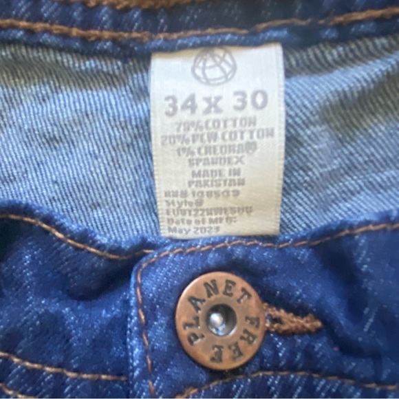 Free Planet Sustainable Denim Men’s Denim Blue Jeans Sz 34 X 30 - Picture 3 of 5